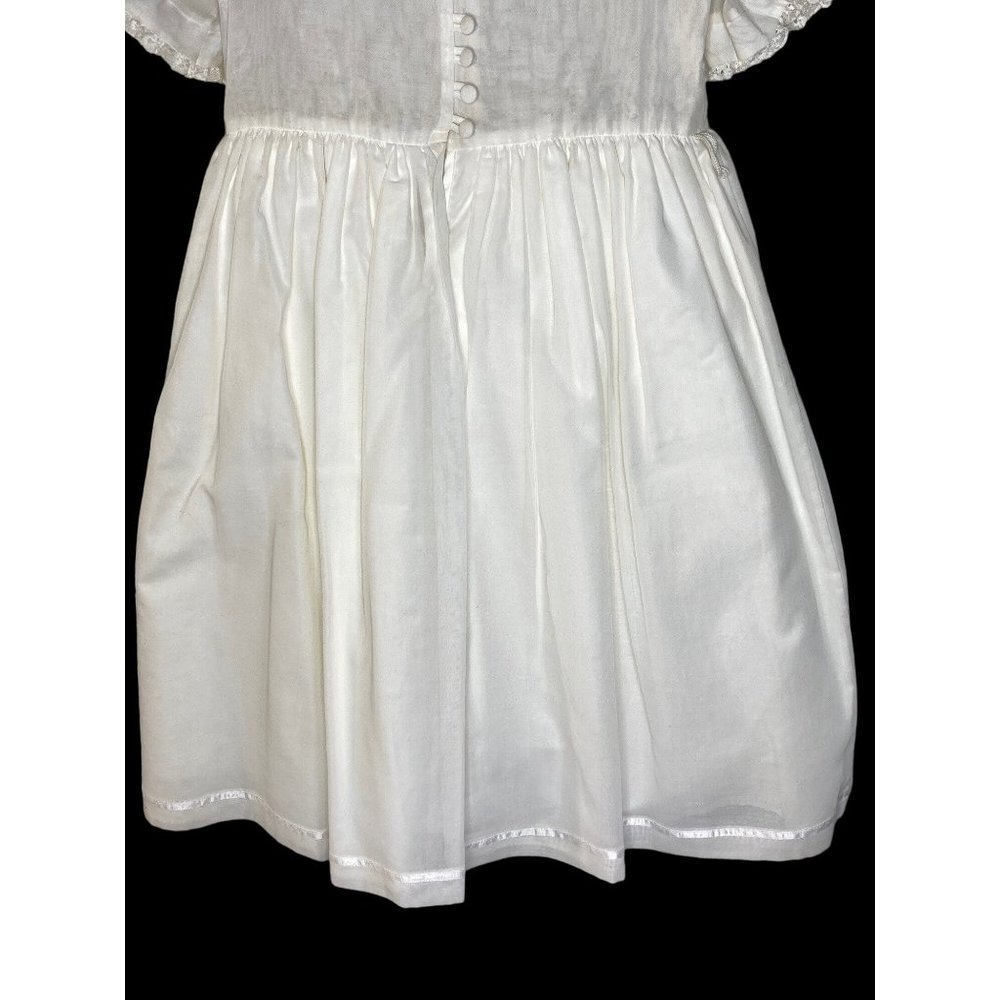 Vintage Laura Ashley Mother & Child 8 White Dress Lace Collar Bow Petticoat RARE - Picture 12 of 12